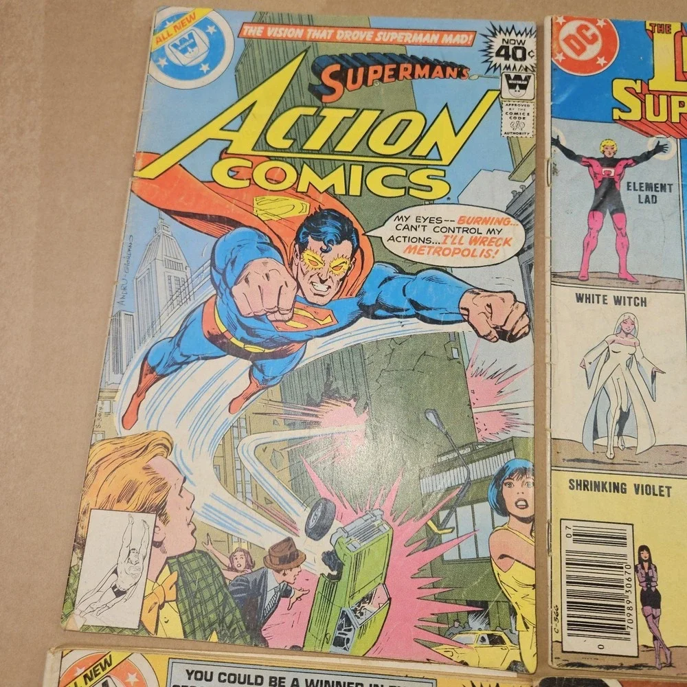 DC COMICS Vintage Lot of 6 - Superman Action Comics, Batman, Jonah Hex, Legion